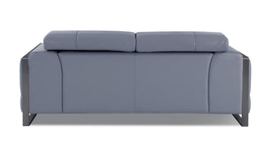 English Elm Global Top Grain Italian Leather Loveseat with 3-Layer High-Density Foam, Stainless Chrome Legs, Solid Wood Frame Light Blue B05777944