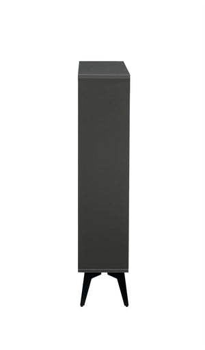 English Elm Shoe Cabinet Slim Tower Matte Finish Vertical Entryway Storage Organizer Enclosed Shelves Antique Gray W37062875