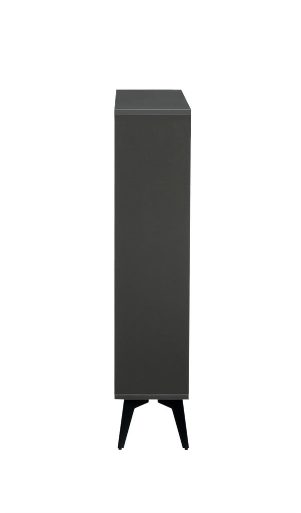English Elm Shoe Cabinet Slim Tower Matte Finish Vertical Entryway Storage Organizer Enclosed Shelves Antique Gray W37062875