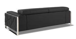 English Elm Global Top Grain Italian Leather Sofa with 3-Layer High-Density Foam, Stainless Steel Legs, Durable Frame Dark Gray B05777942