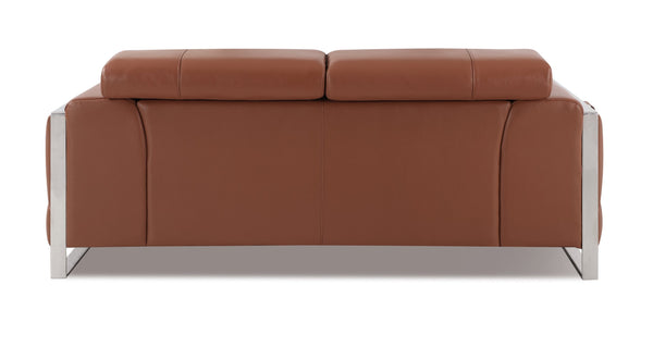English Elm Global Top-Grain Italian Leather Loveseat In Warm Camel - Elegant Comfort For Modern Living Spaces B05777938