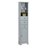 English Elm Grey Tall Bathroom Cabinet, Freestanding Storage Cabinet With 3 Drawers and Adjustable Shelf, Mdf Board With Painted Finish