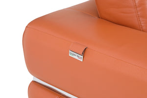 English Elm Global Top Grain Italian Leather Loveseat with 3-Layer High-Density Foam, Chrome Legs & Solid Frame Camel B05777950
