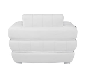 English Elm Global United Top Grain Italian Leather Chair with 3-Layer High-Density Foam, Stainless Steel Legs & Solid Wood Frame White B05777955