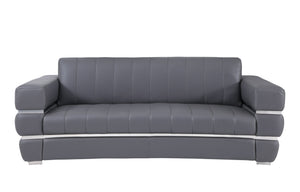 English Elm Global Top Grain Italian Leather Sofa with 3-Layer High-Density Foam, Stainless Steel Legs, Luxurious Craftsmanship Dark Gray B05777954