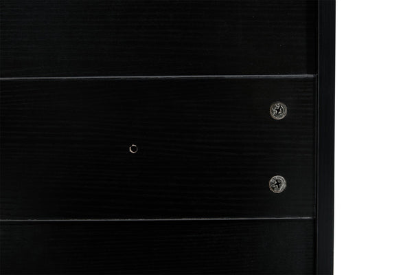 English Elm Shoe Cabinet Slim Tower Matte Finish Vertical Entryway Storage Organizer Enclosed Shelves Black W37062874