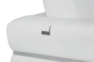 English Elm Global Top Grain Italian Leather Sofa with 3-Layer High-Density Foam, Stainless Steel Legs, Luxurious Craftsmanship White B05777957