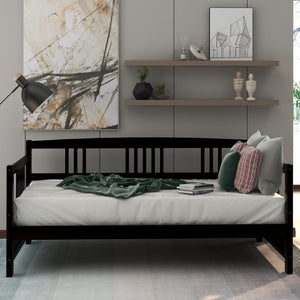 English Elm Modern Pine Wood Twin Daybed Sofa with Slatted Frame for Guest or Studio Rooms WF295710AAP