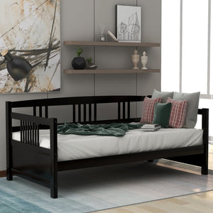 English Elm Modern Pine Wood Twin Daybed Sofa with Slatted Frame for Guest or Studio Rooms WF295710AAP