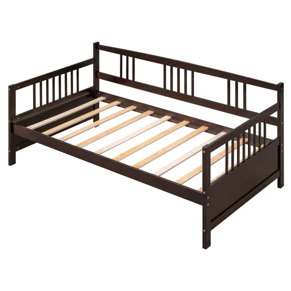 English Elm Modern Pine Wood Twin Daybed Sofa with Slatted Frame for Guest or Studio Rooms WF295710AAP