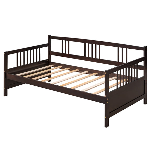 English Elm Modern Pine Wood Twin Daybed Sofa with Slatted Frame for Guest or Studio Rooms WF295710AAP