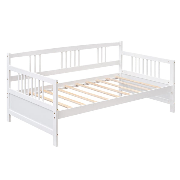 English Elm Modern Pine Wood Twin Daybed Sofa with Slatted Frame for Guest or Studio Rooms WF295710AAK