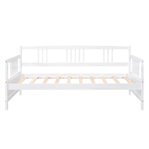 English Elm Modern Pine Wood Twin Daybed Sofa with Slatted Frame for Guest or Studio Rooms WF295710AAK