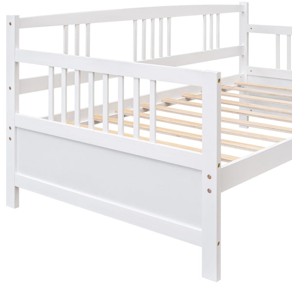 English Elm Modern Pine Wood Twin Daybed Sofa with Slatted Frame for Guest or Studio Rooms WF295710AAK