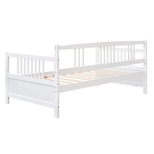 English Elm Modern Pine Wood Twin Daybed Sofa with Slatted Frame for Guest or Studio Rooms WF295710AAK