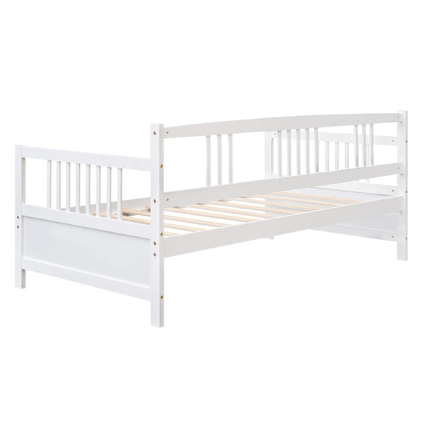 English Elm Modern Pine Wood Twin Daybed Sofa with Slatted Frame for Guest or Studio Rooms WF295710AAK