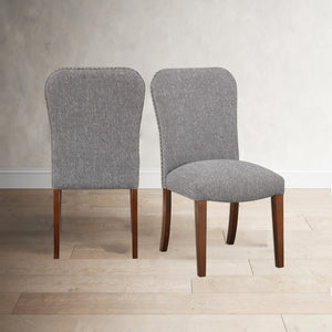 English Elm Sophia Ashen Grey Dining Chair Set of 2 – Performance Fabric, Nailhead Trim, Kiln-Dried Hardwood Durability B05078711