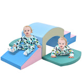 Hearth and Haven Soft Foam Playset For Toddlers, Safe Softzone Single-Tunnel Foam Climber For Kids, Lightweight Indoor Active Play Structure with Slide Stairs and Ramp For Beginner Toddler Climb and Crawl TX296156AAC