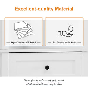 English Elm White Triangle Tall Cabinet 3-Drawer with Adjustable Shelves, Anti-Dump, MDF Painted Finish, Slim Corner Storage for Bathroom Kitchen Living Room N725P247409K