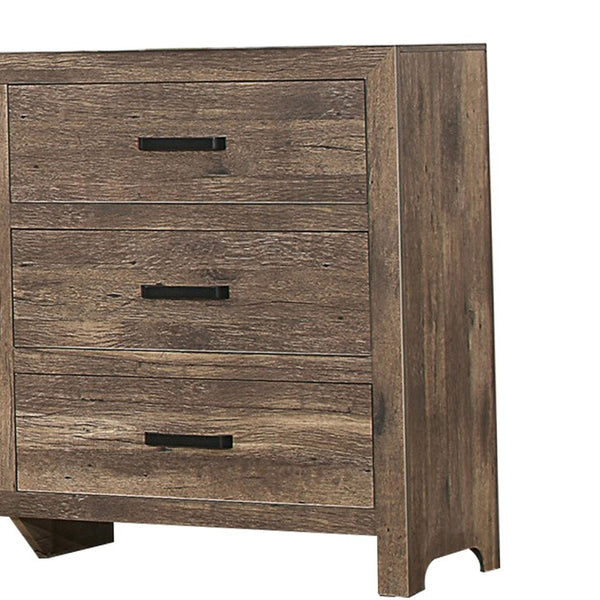 English Elm 59 Inch Six Drawer Farmhouse Dresser Weathered Pine Finish with Plank Front Detail B05672092