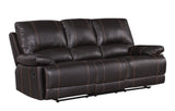 Leather-Air Reclining Sofa with Lumbar Support & Stainless Steel Base | Kiln-Dried Hardwood Frame | 89 x 40 x 41