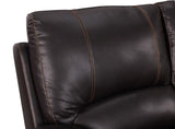 English Elm Leather-Air Recliining Console Loveseat