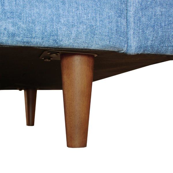 English Elm Anderson Wide Seat Accent Chair Denim Upholstered Casual Lounge for Living Room Blue B05467994
