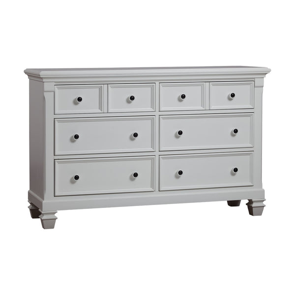 English Elm Glendale Six Drawer Double Dresser Pure White Finish for Nursery or Kids Bedroom B02263737