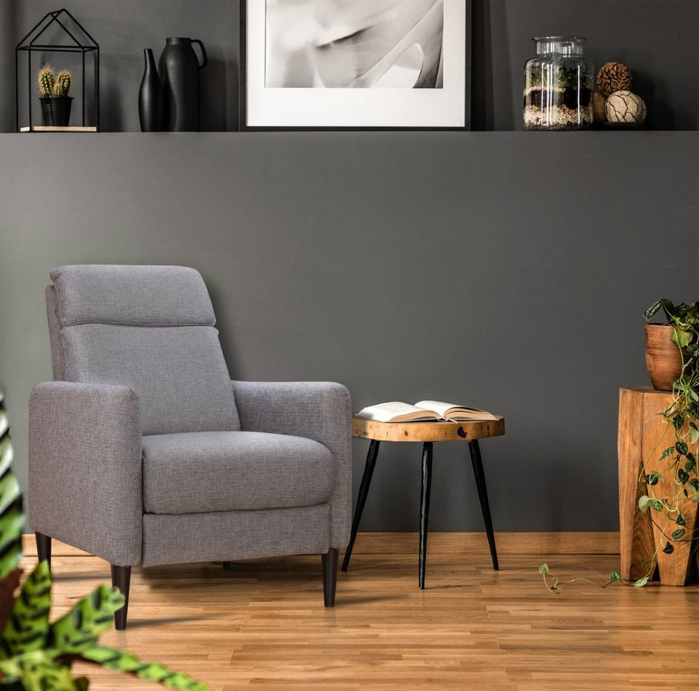 English Elm Molson Pushback Recliner Upholstered Lounge Chair for Modern Industrial Living Rooms B05468015