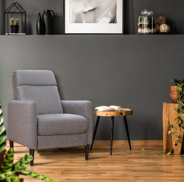English Elm Molson Pushback Recliner Upholstered Lounge Chair for Modern Industrial Living Rooms B05468015