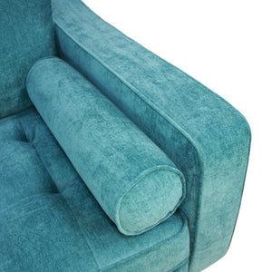 English Elm Anderson Wide Seat Accent Chair Denim Upholstered Casual Lounge for Living Room Green B05467995