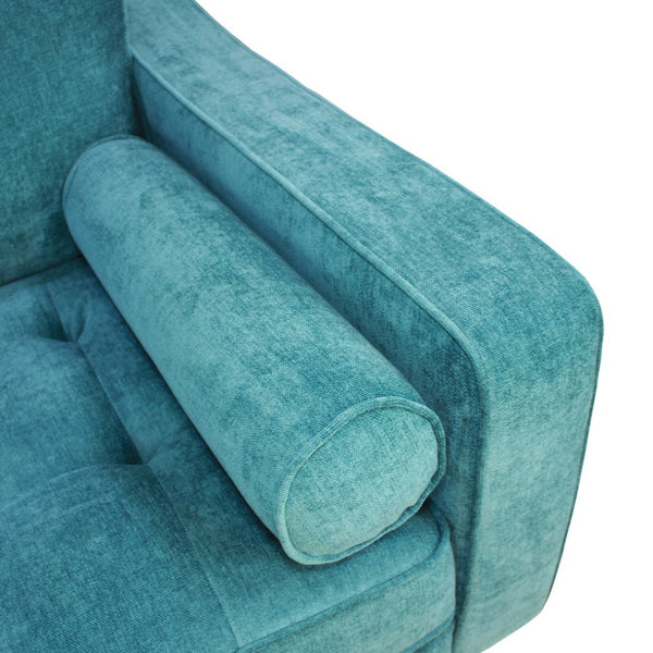 English Elm Anderson Wide Seat Accent Chair Denim Upholstered Casual Lounge for Living Room Green B05467995
