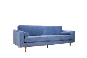 English Elm Anderson Casual Denim Upholstered Three Seat Sofa for Living Room Transitional Decor B05468023