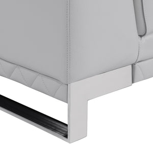 English Elm Top Grain Italian Leather Sofa – Luxurious Light Gray Seating With Modern Style, Comfort & Durability B05777873-GIGA