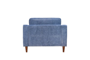 English Elm Anderson Wide Seat Accent Chair Denim Upholstered Casual Lounge for Living Room Blue B05467994