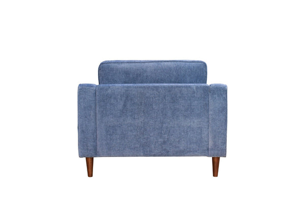 English Elm Anderson Wide Seat Accent Chair Denim Upholstered Casual Lounge for Living Room Blue B05467994