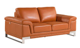 English Elm Top Grain Italian Leather Loveseat