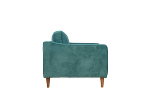 English Elm Anderson Wide Seat Accent Chair Denim Upholstered Casual Lounge for Living Room Green B05467995