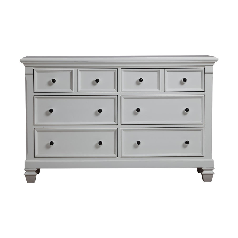 English Elm Glendale Six Drawer Double Dresser Pure White Finish for Nursery or Kids Bedroom B02263737