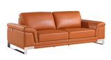 English Elm Top Grain Italian Leather Sofa