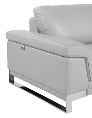 English Elm Top Grain Italian Leather Loveseat In Light Gray – Elegant Comfort For Modern Living Spaces & Offices B05777872-GIGA