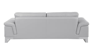 English Elm Top Grain Italian Leather Sofa – Luxurious Light Gray Seating With Modern Style, Comfort & Durability B05777873-GIGA