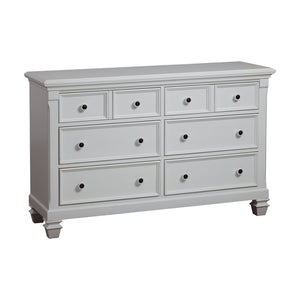 English Elm Glendale Six Drawer Double Dresser Pure White Finish for Nursery or Kids Bedroom B02263737