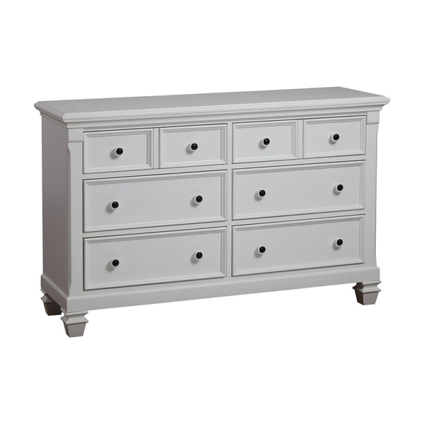 English Elm Glendale Six Drawer Double Dresser Pure White Finish for Nursery or Kids Bedroom B02263737