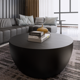 Hearth and Haven Solid Wood Round Coffee Table, Black B02441955