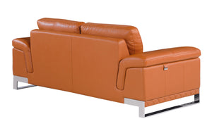 English Elm Top Grain Italian Leather Loveseat with 3-Layer High-Density Foam, Stainless Steel Legs, Solid Wood Frame Camel B05777869