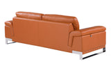 English Elm Top Grain Italian Leather Sofa