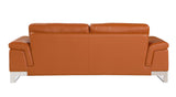 English Elm Top Grain Italian Leather Sofa