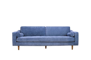 English Elm Anderson Casual Denim Upholstered Three Seat Sofa for Living Room Transitional Decor B05468023