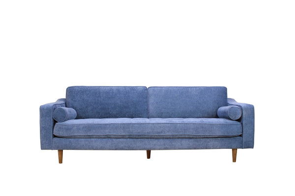 English Elm Anderson Casual Denim Upholstered Three Seat Sofa for Living Room Transitional Decor B05468023